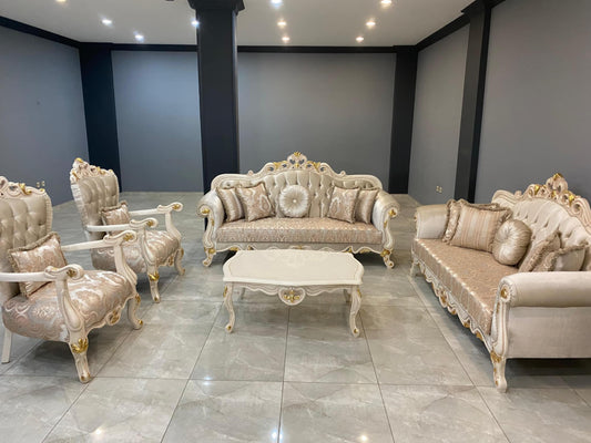 BIMOR Luxury Gold Living Room Set – Premium Classic Collection